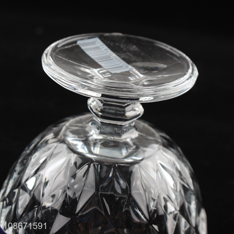 New product 300ml clear embossed glass ice cream bowl dessert bowl