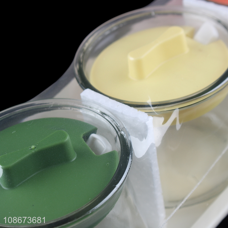 Online wholesale clear glass salt and pepper spice jars with spoons