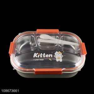 Wholesale food grade stainless steel bento lunch box with spoon & chopsticks