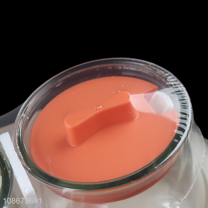 Online wholesale clear glass salt and pepper spice jars with spoons