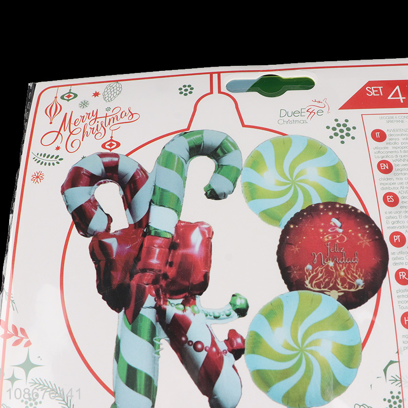 Popular products 4pcs christmas party decoration aluminum film balloon set