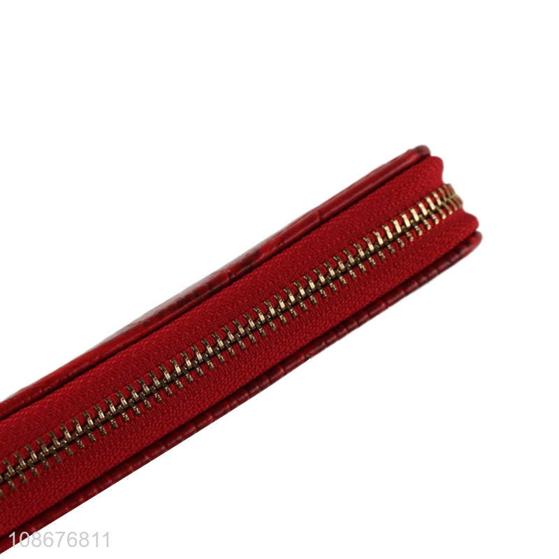 Hot sale faux crocodile leather wallet credit card holder for women