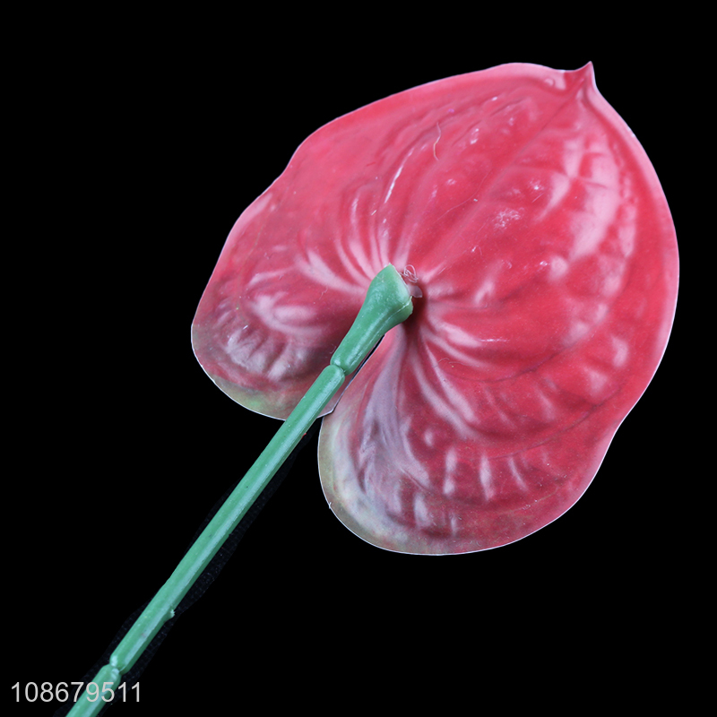 Wholesale fake stemmed anthurium artificial flowers for farmhouse decoration