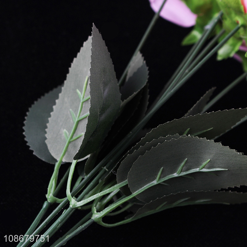 Hot selling 7 heads lifelike flowers artificial roses for wedding decoration