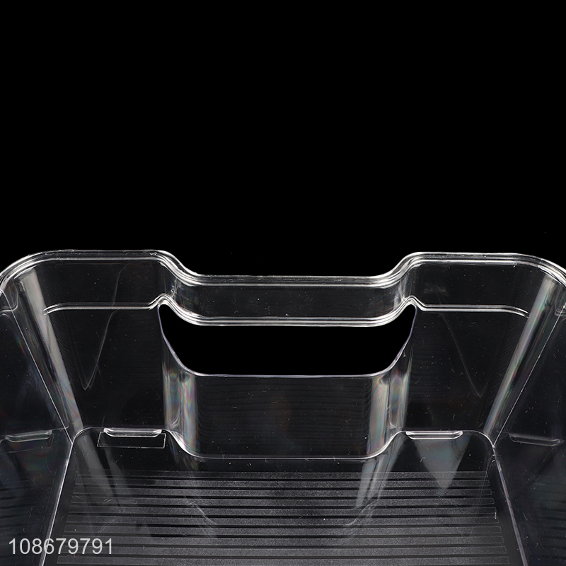 Wholesale clear refrigerator organizer bin food storage box with handle