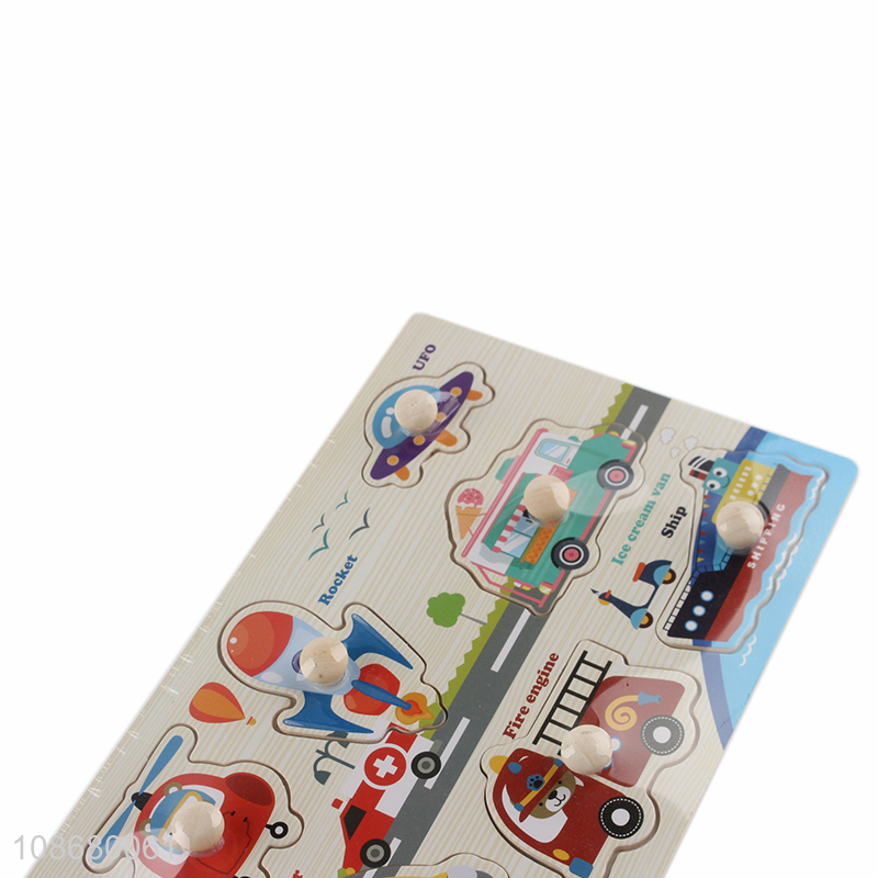Good quality kids educational toy wooden traffic peg puzzle toy