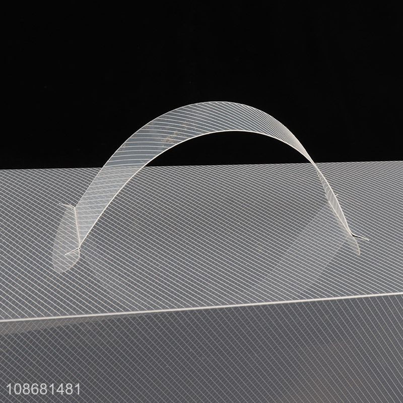 Hot sale clear foldable pvc shoe storage bin shoe container with handle