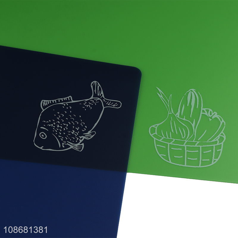 Hot selling 5pcs color coded chopping board set for vegetables and meats