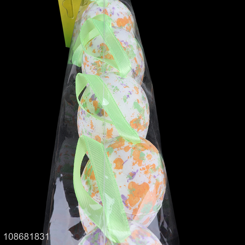 Hot sale 6pcs foam Easter eggs Easter hanging ornaments decorations