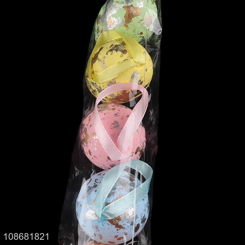 Wholesale 6pcs speckled foam Easter eggs Easter hanging ornaments