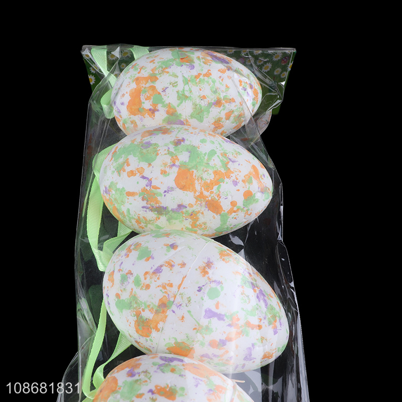 Hot sale 6pcs foam Easter eggs Easter hanging ornaments decorations
