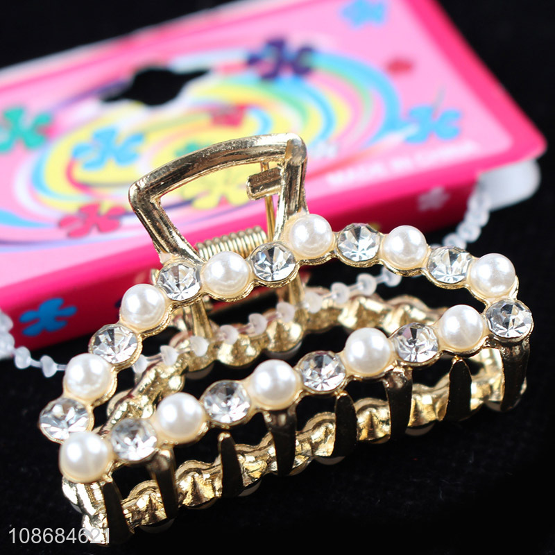 Factory direct sale fashion pearl hair claw clips hair accessories for girls