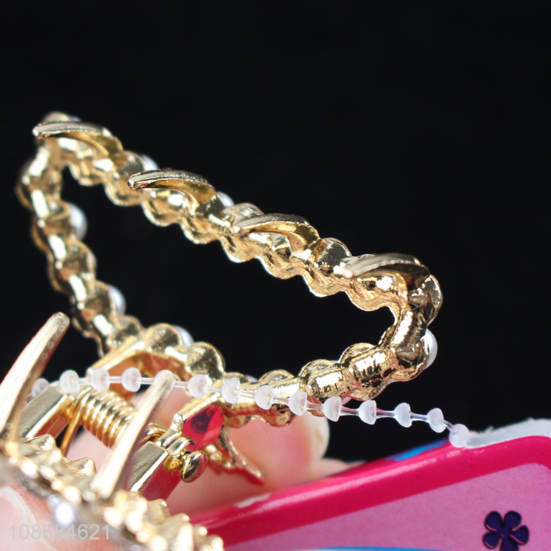 Factory direct sale fashion pearl hair claw clips hair accessories for girls