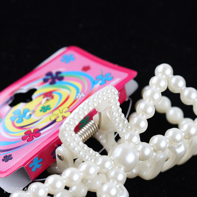 Top products white fashion pearl hair claw clips hair decoration for sale