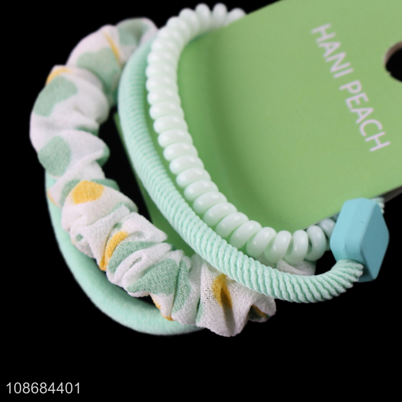 Top selling 5pcs fashion girls elastic hair ring hair rope wholesale