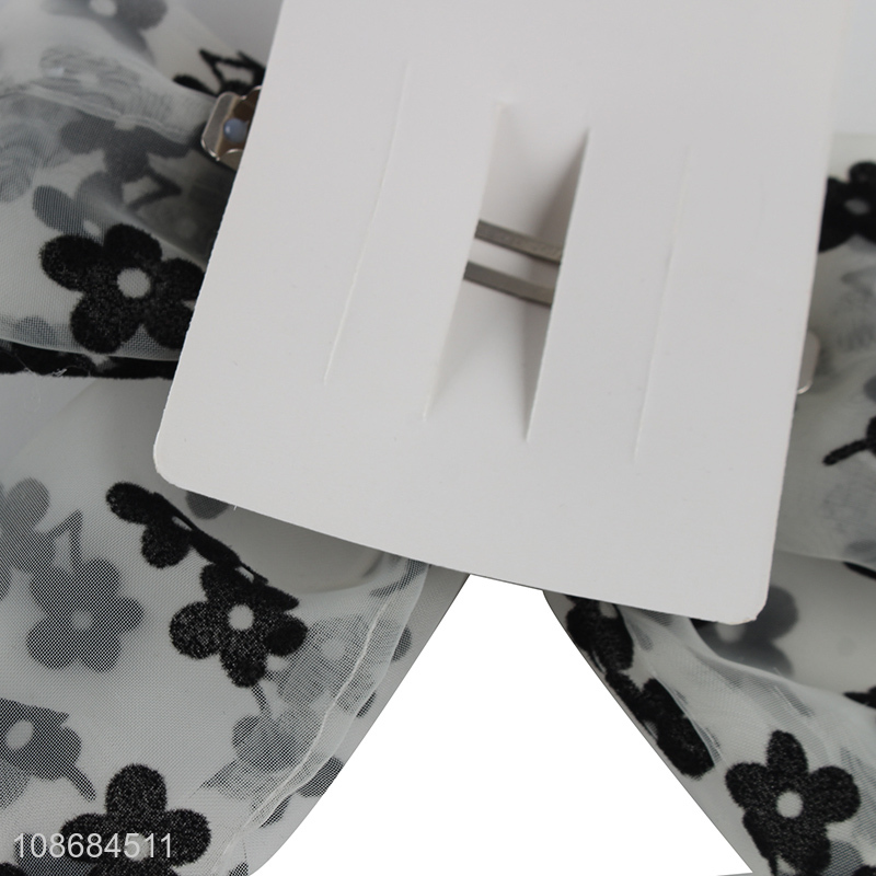 Hot selling fashion girls bow ribbon hair clips hairpin wholesale