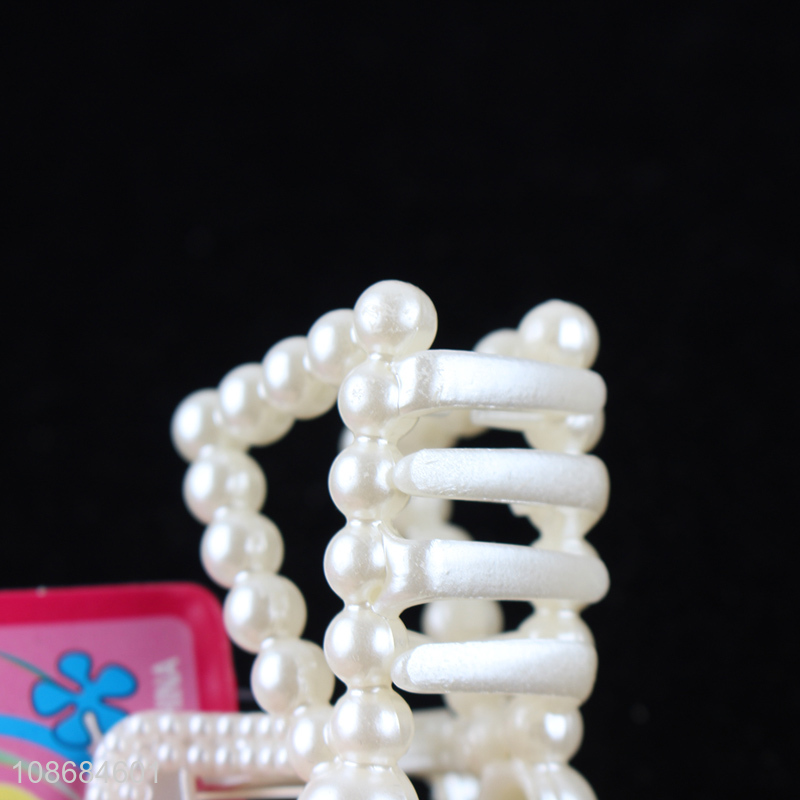 Top products white fashion pearl hair claw clips hair decoration for sale