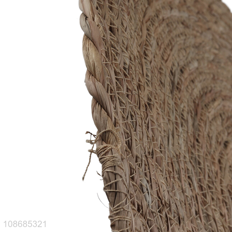 New arrival heat insulation woven placemat natural cattail rope table mat