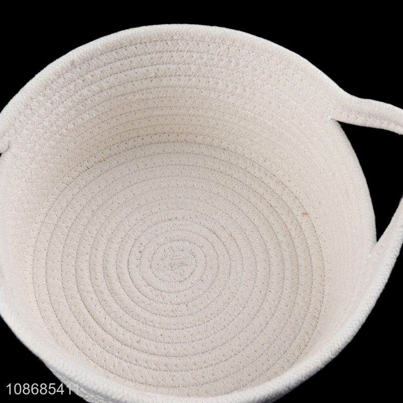 Hot products 5pcs multi-function woven cotton rope storage basket with handles