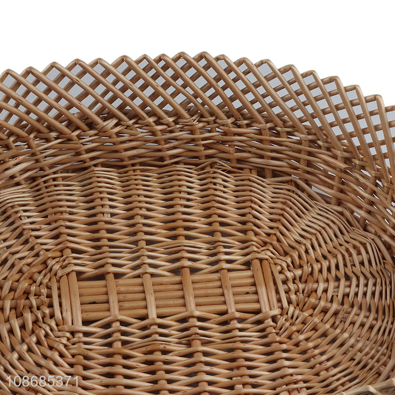 Hot sale 4pcs woven wicker storage basket natural serving basket for kitchen