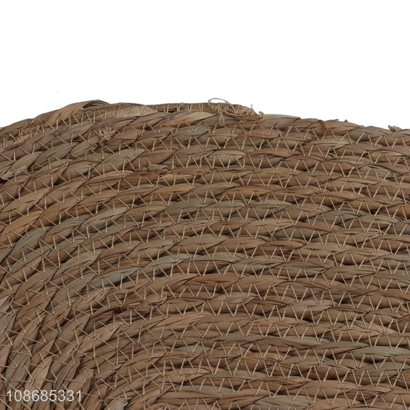 Good quality heat insulation woven cattail rope placemat for dining table