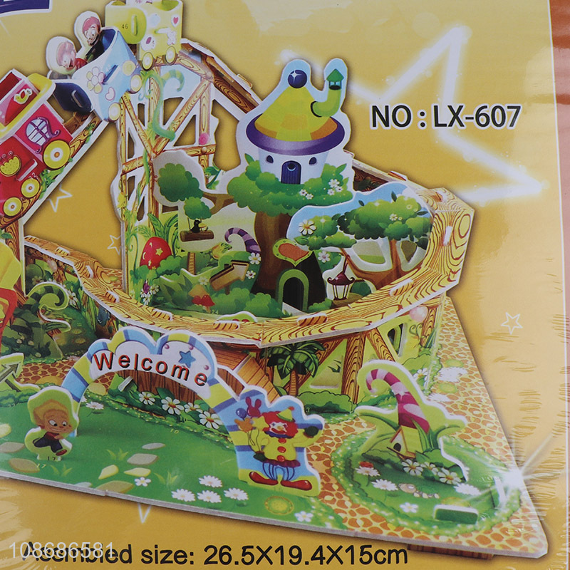 Wholesale 33 pieces DIY 3D amusement park puzzle for girls boys