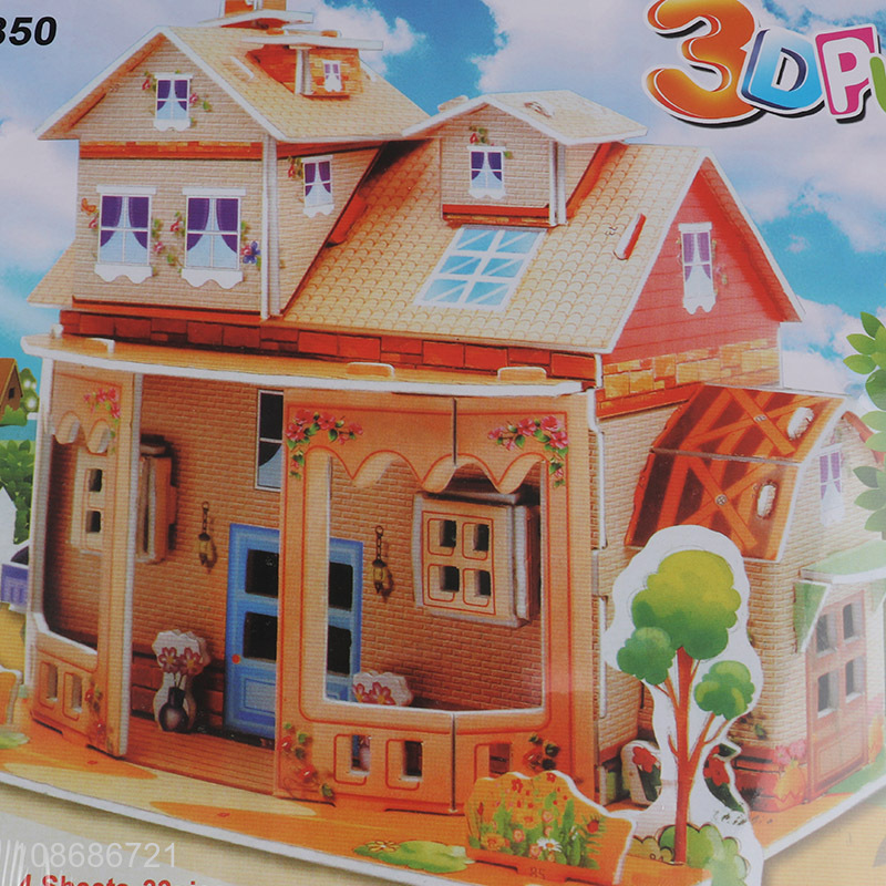 New product 33 pieces intelligent 3D garden villa puzzle toy