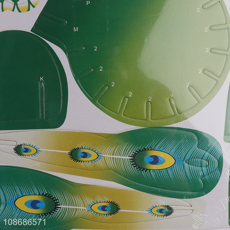 Online wholesale 47 pieces DIY 3D peacock jigsaw puzzle toy