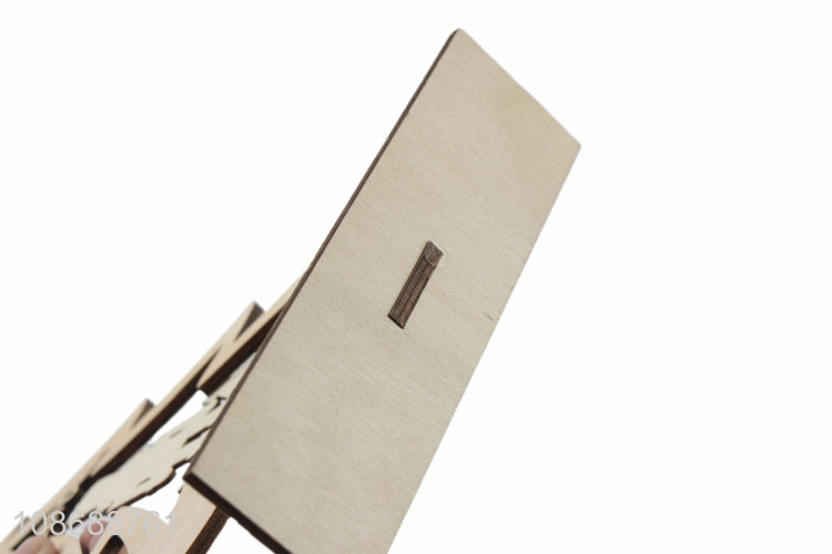 Good sale hollowed-out wooden Christmas figurine Christmas table centerpieces