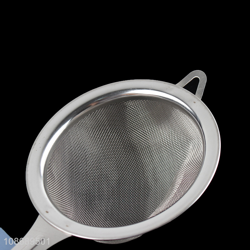 Good quality kitchen tools stainless steel fine mesh strainer with handle
