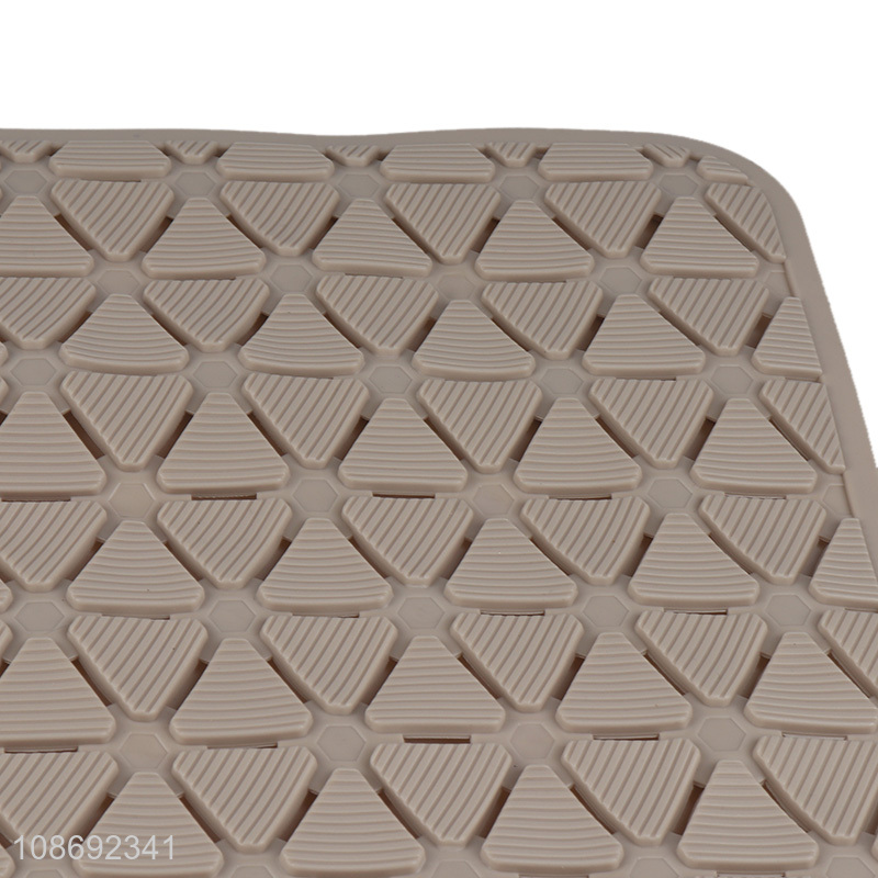 Hot selling quick draining pvc bath mat with suction cup