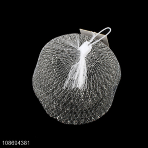 Wholesale 4pcs iron wire cleaning balls dishes scrubbers for kitchen
