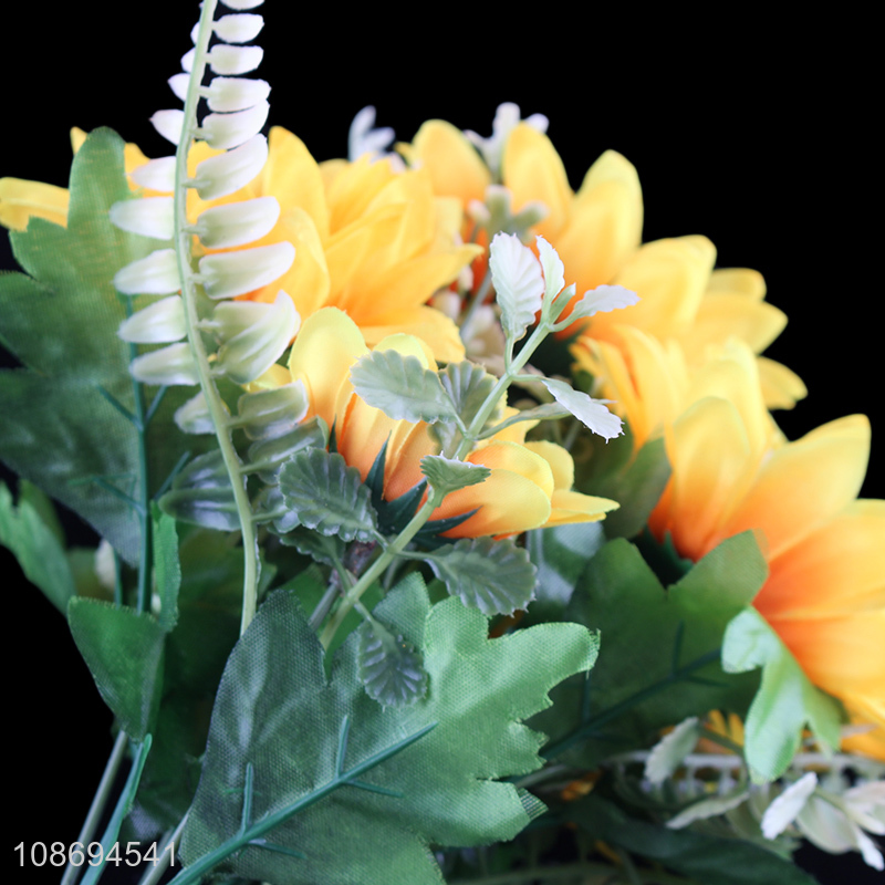 Factory supply 7heads natural indoor decoration artificial sunflower fake flower