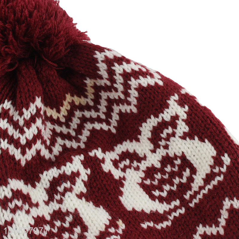 Top selling fashion acrylic embroidery knitted winter beanies hat wholesale