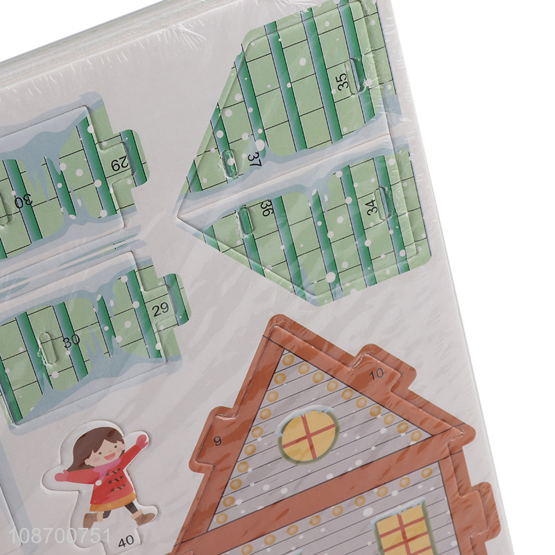 Wholesale 21 pieces 3D winter house jigsaw puzzle for kids boys girls