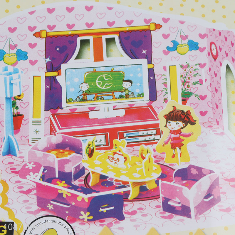 Wholesale 82 pieces DIY 3D happy living room jigsaw puzzle toy