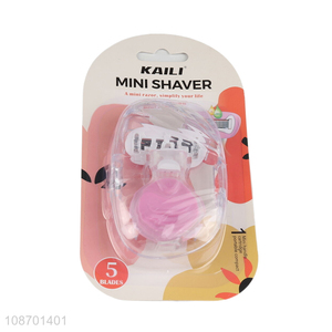 Hot selling 5 blades mini disposable razors with lubricating strip