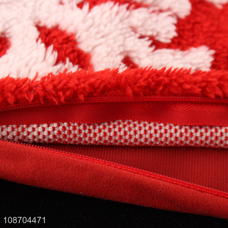 Hot selling fuzzy snowflake throw pillow case Christmas cushion cover