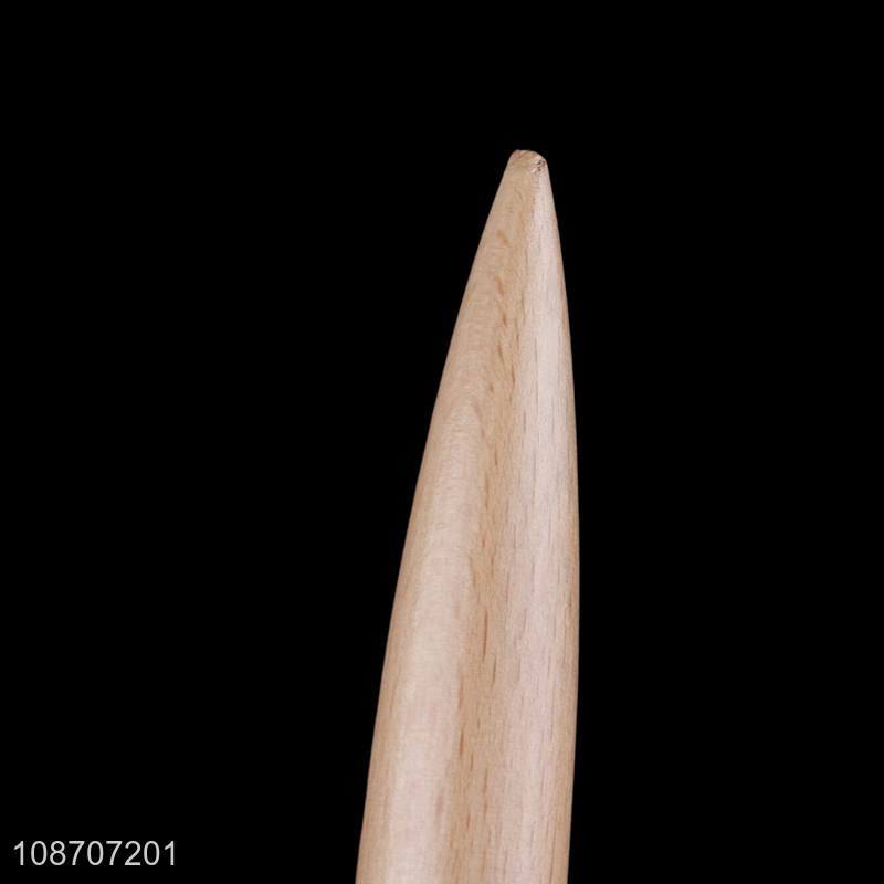 High quality anti-static detangling massage rib comb with wooden handle