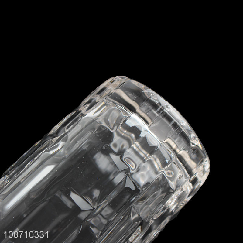 Hot selling 340ml embossed whiskey glasses wine glasses water tumbler