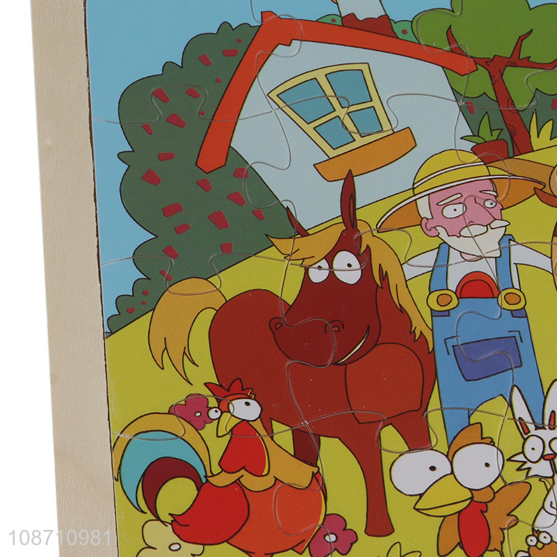 Top selling cartoon wooden children puzzle jigsaw toys for educational toys