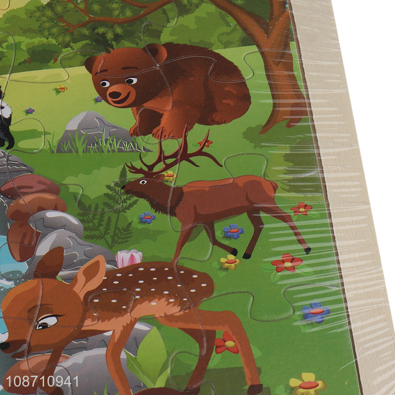 China supplier cartoon animal wooden puzzle toys educational toys for kids