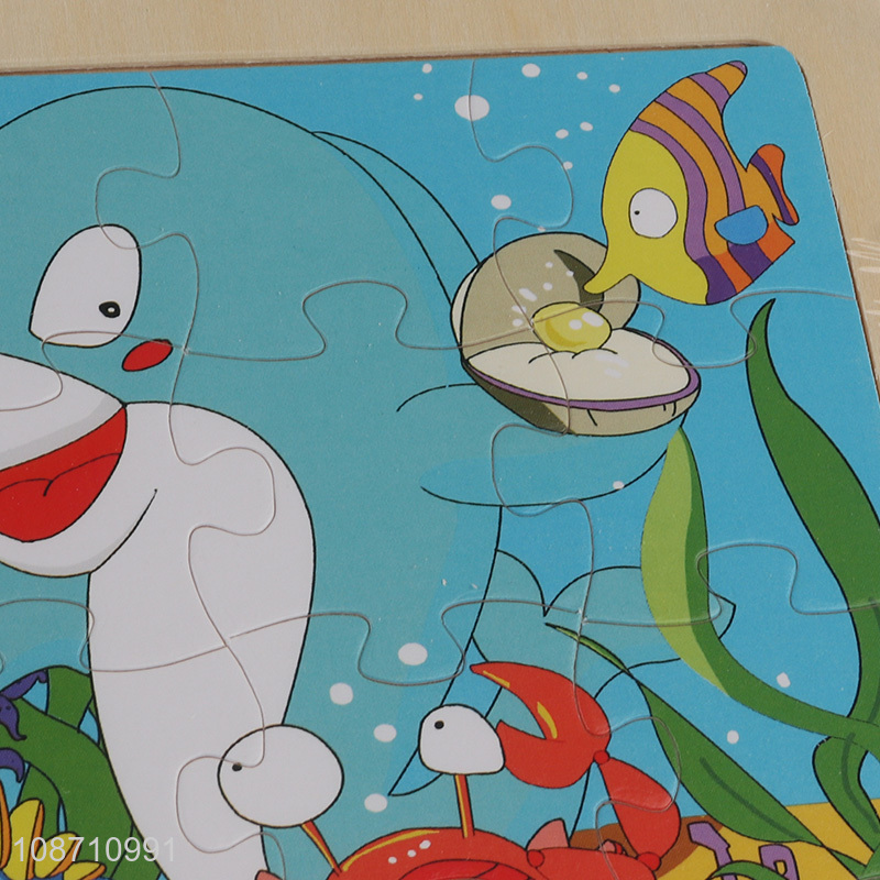 Best selling cartoon puzzle toys wooden jigsaw games for children