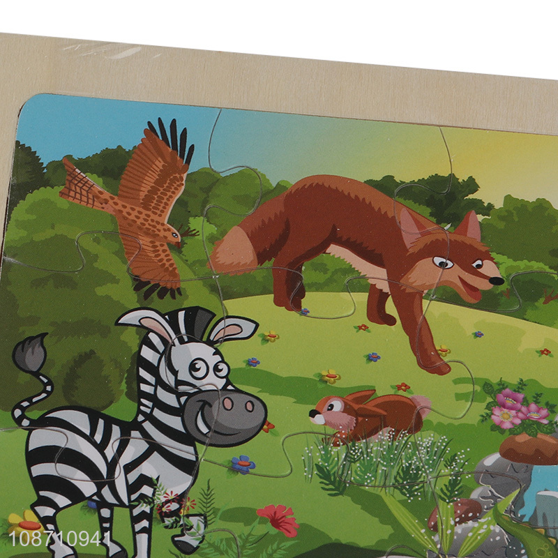 China supplier cartoon animal wooden puzzle toys educational toys for kids