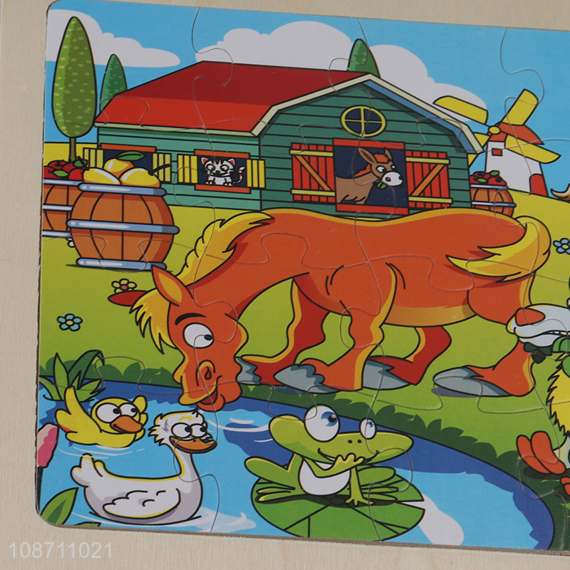 China factory cartoon wooden children puzzle games educational toys