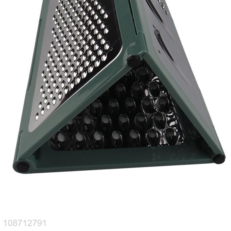 Yiwu market folding stainless steel 3sides vegetable grater for kitchen gadget