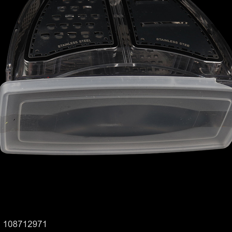 Wholesale 4 sided multi-purpose vegetable cheese box grater with container