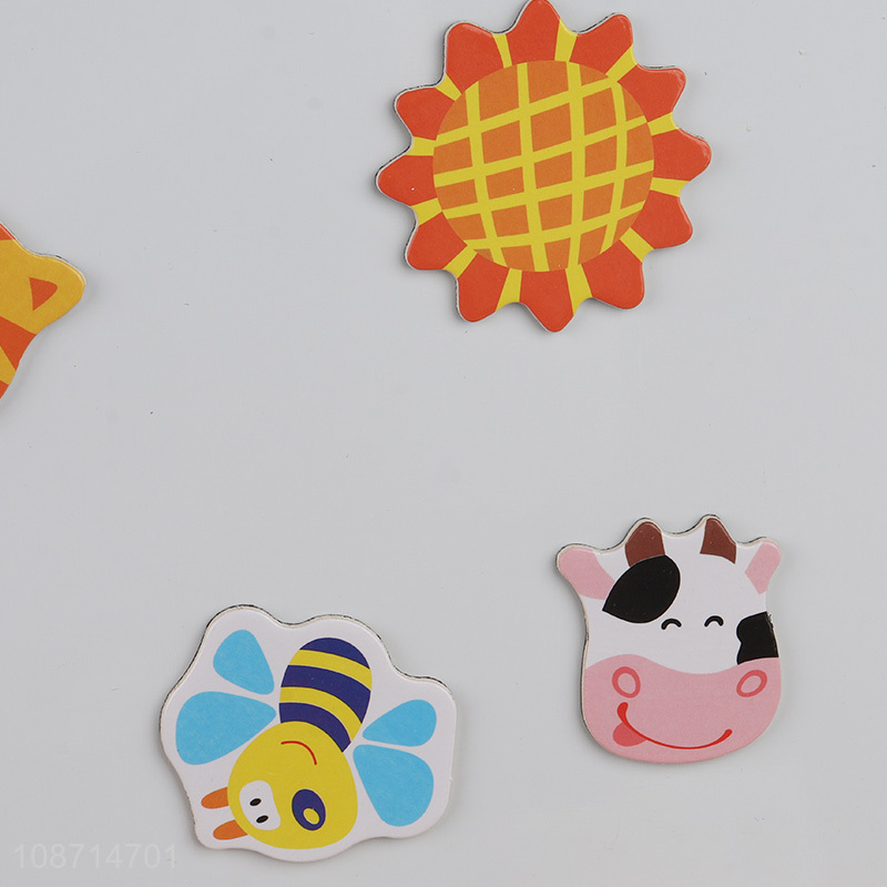 Good selling wooden cartoon children diy puzzle toy set educational toy