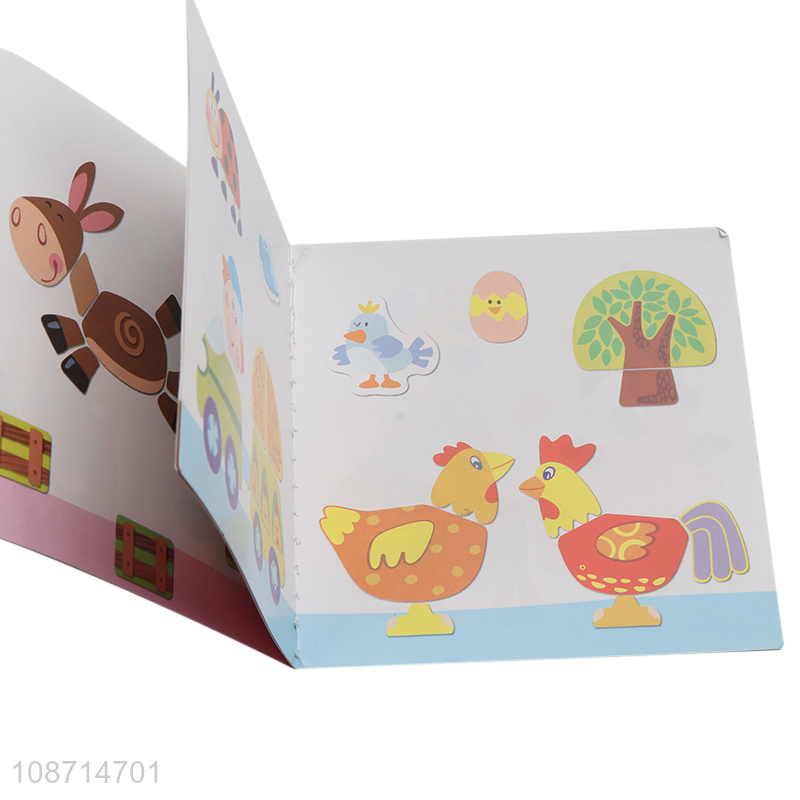 Good selling wooden cartoon children diy puzzle toy set educational toy