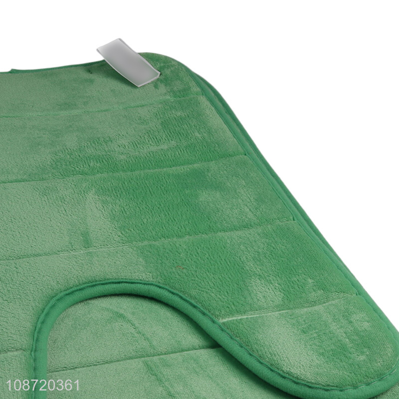 Good quality 2pcs non-slip washable toilet mat rug sets for bathroom